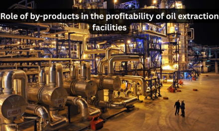What role do by-products play in the profitability of oil extraction facilities?