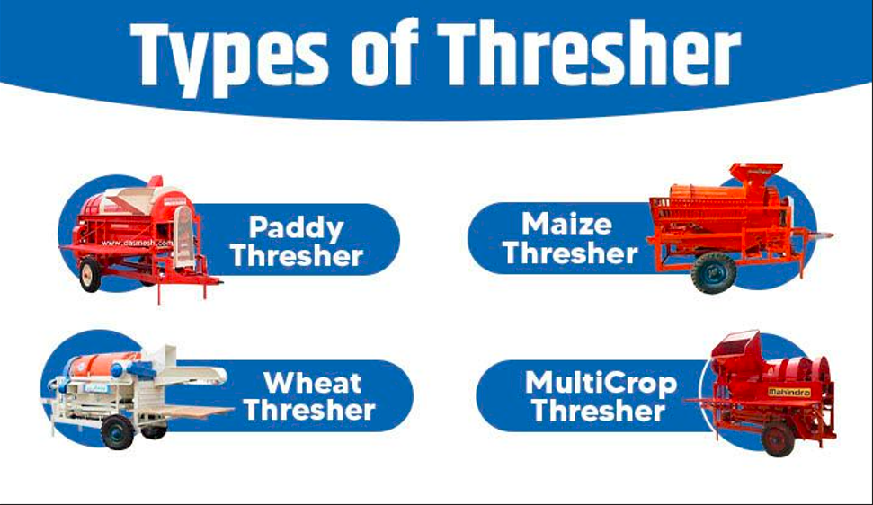 How do different types of threshers affect grain quality?