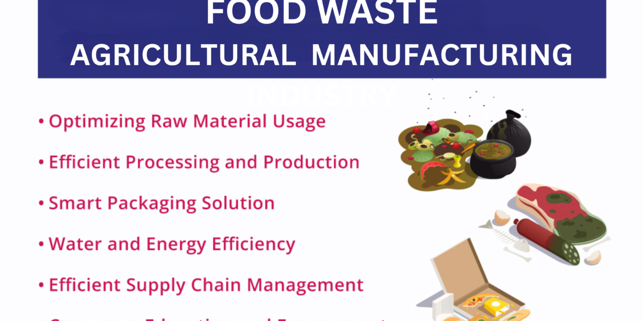 How will the agricultural products manufacturing industry address the challenge of food waste?